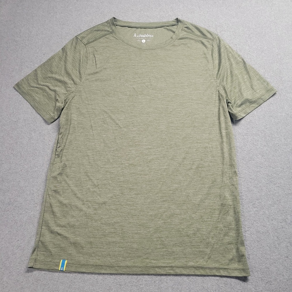 Chubbies Shirt Men Large Green Heather Weekend Tee Crew‎ Neck Short Sleeve Adult